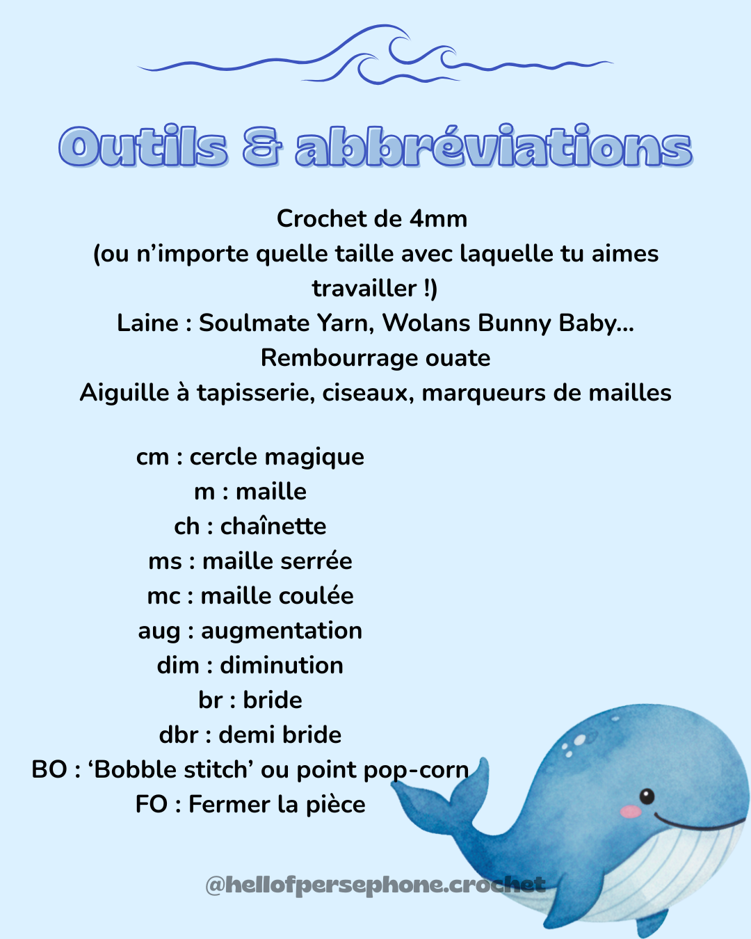 Patrón de ballena de ganchillo