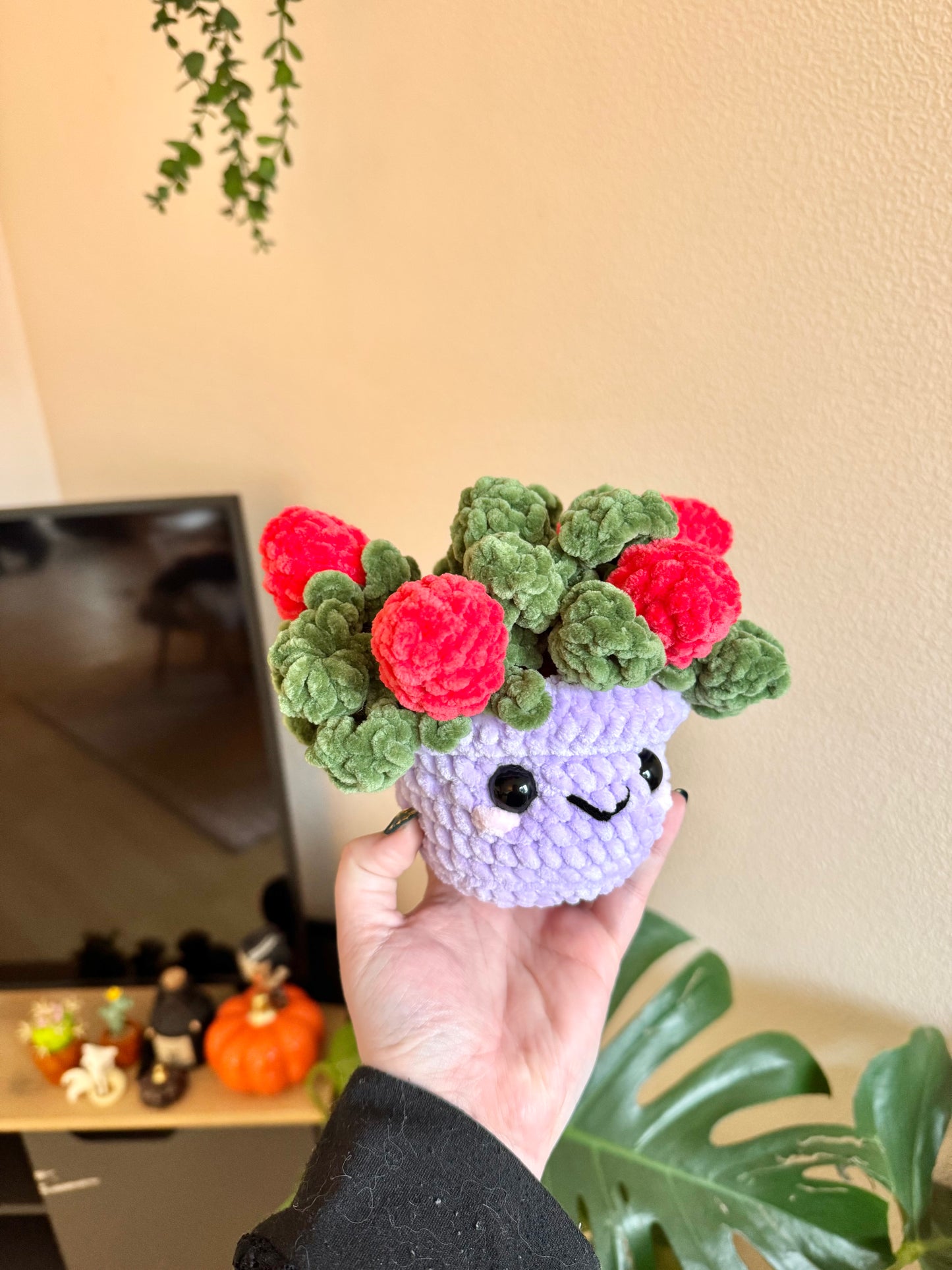 Décoration plan de fraises au crochet