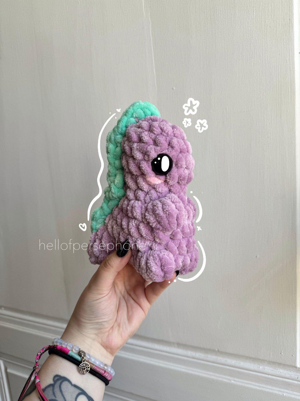 peluche dinosaure au crochet fait main amigurumi dinosaure