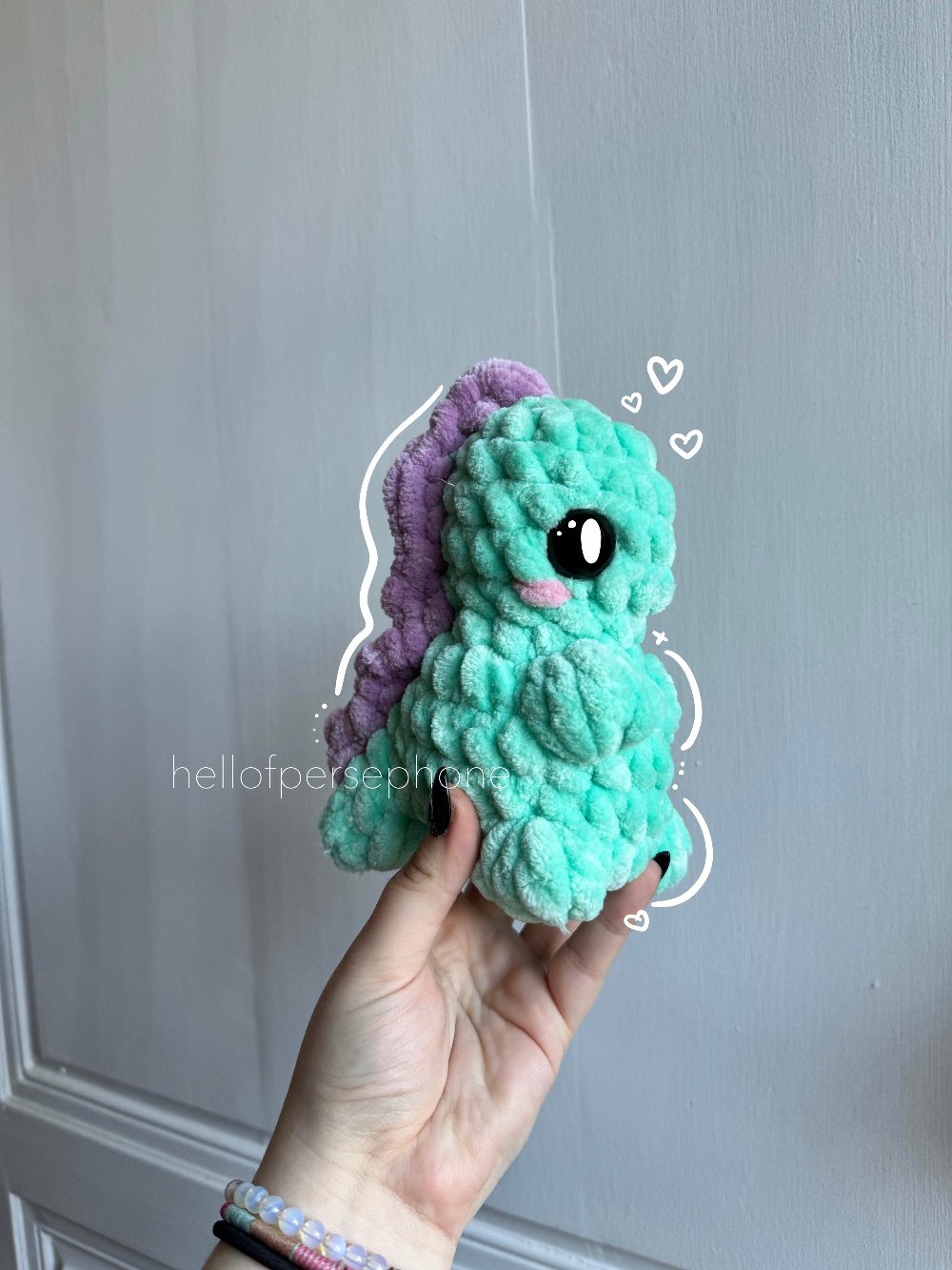 peluche dinosaure au crochet fait main amigurumi dinosaure