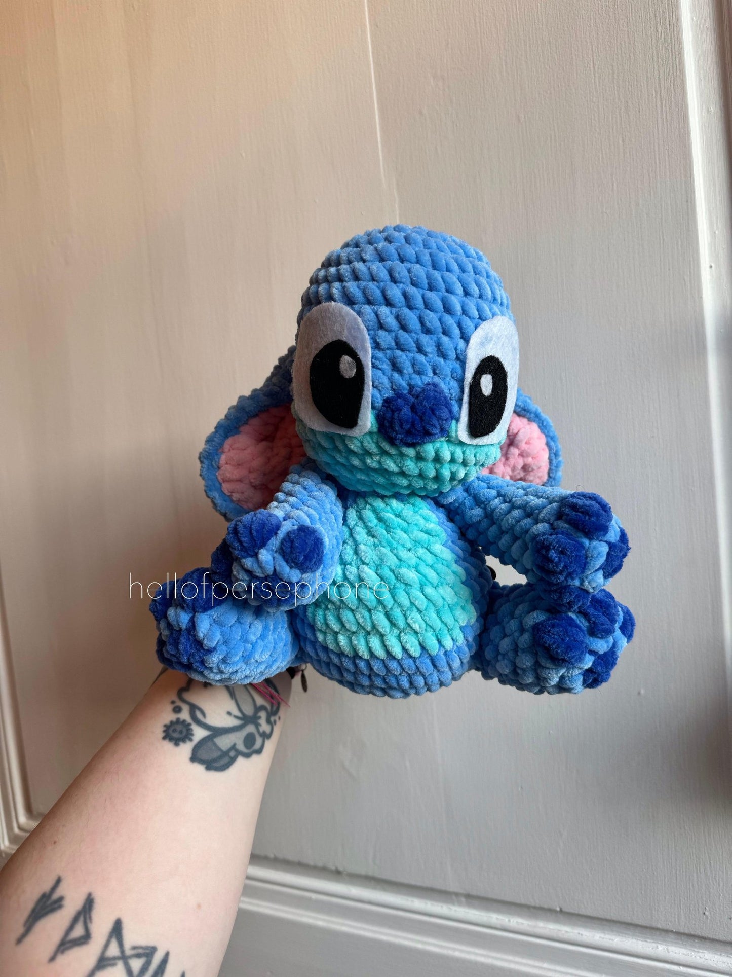 Peluche Stitch au crochet disney amigurumi fait main, peluche stitch crochet laine chenille douce