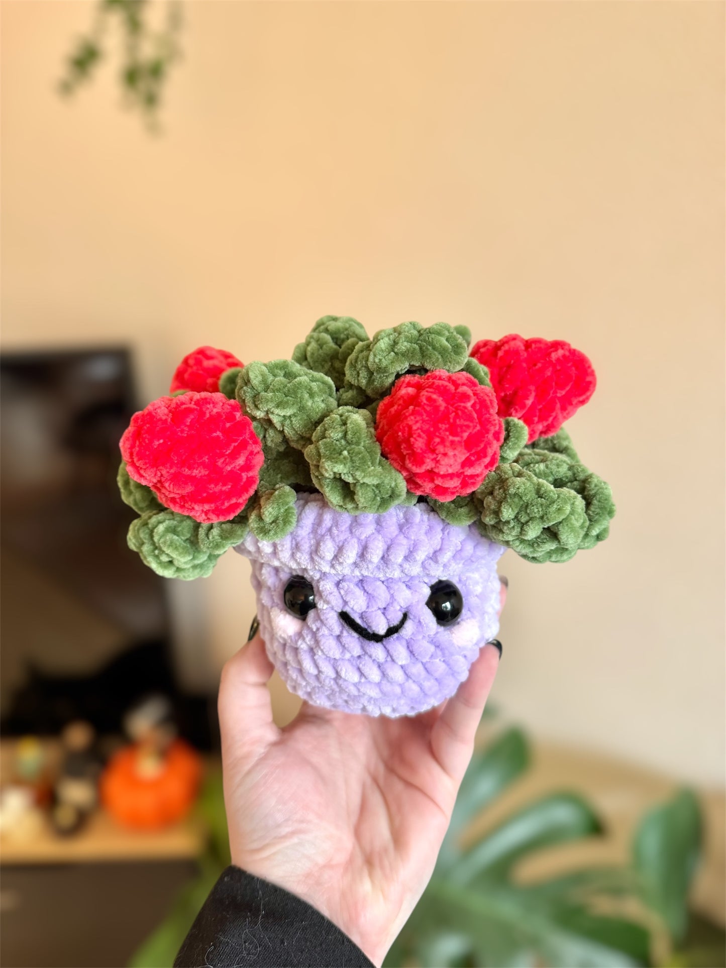 Décoration plan de fraises au crochet