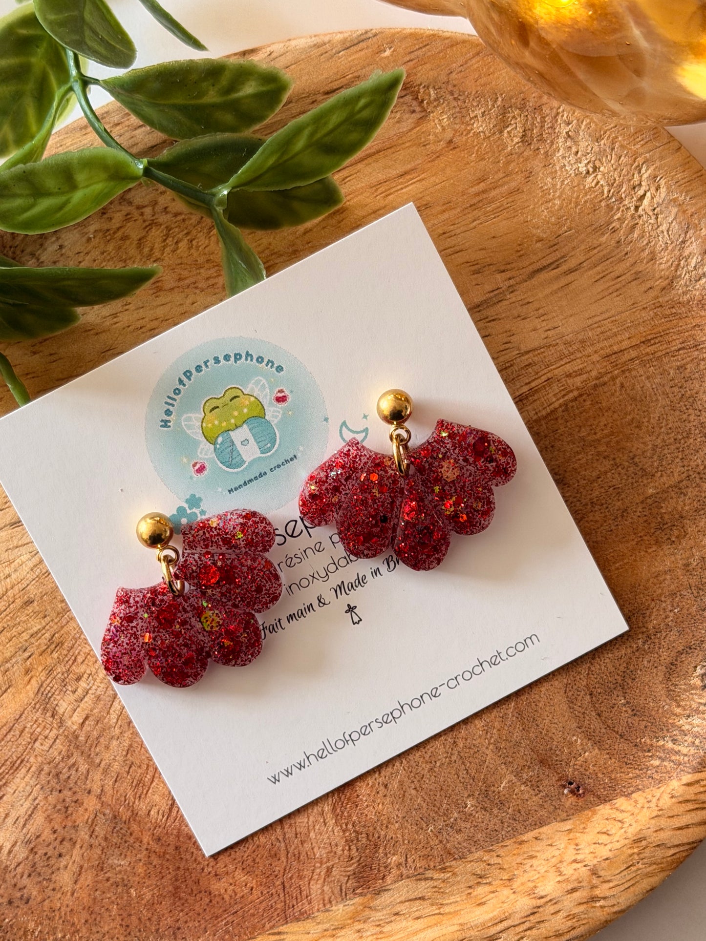 Boucles d'oreilles Fleurs - Lotus Pourpre