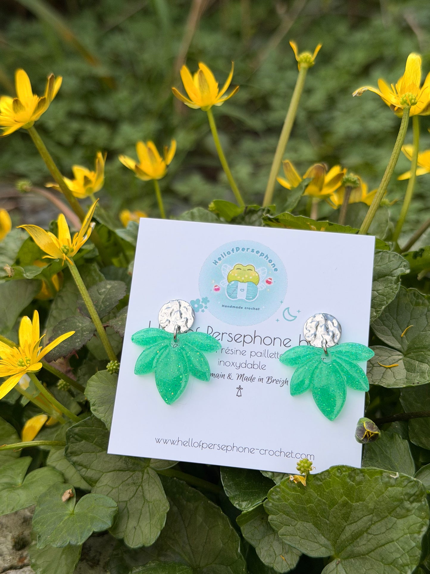 Boucles d'oreilles Fleurs - Iris Mojito