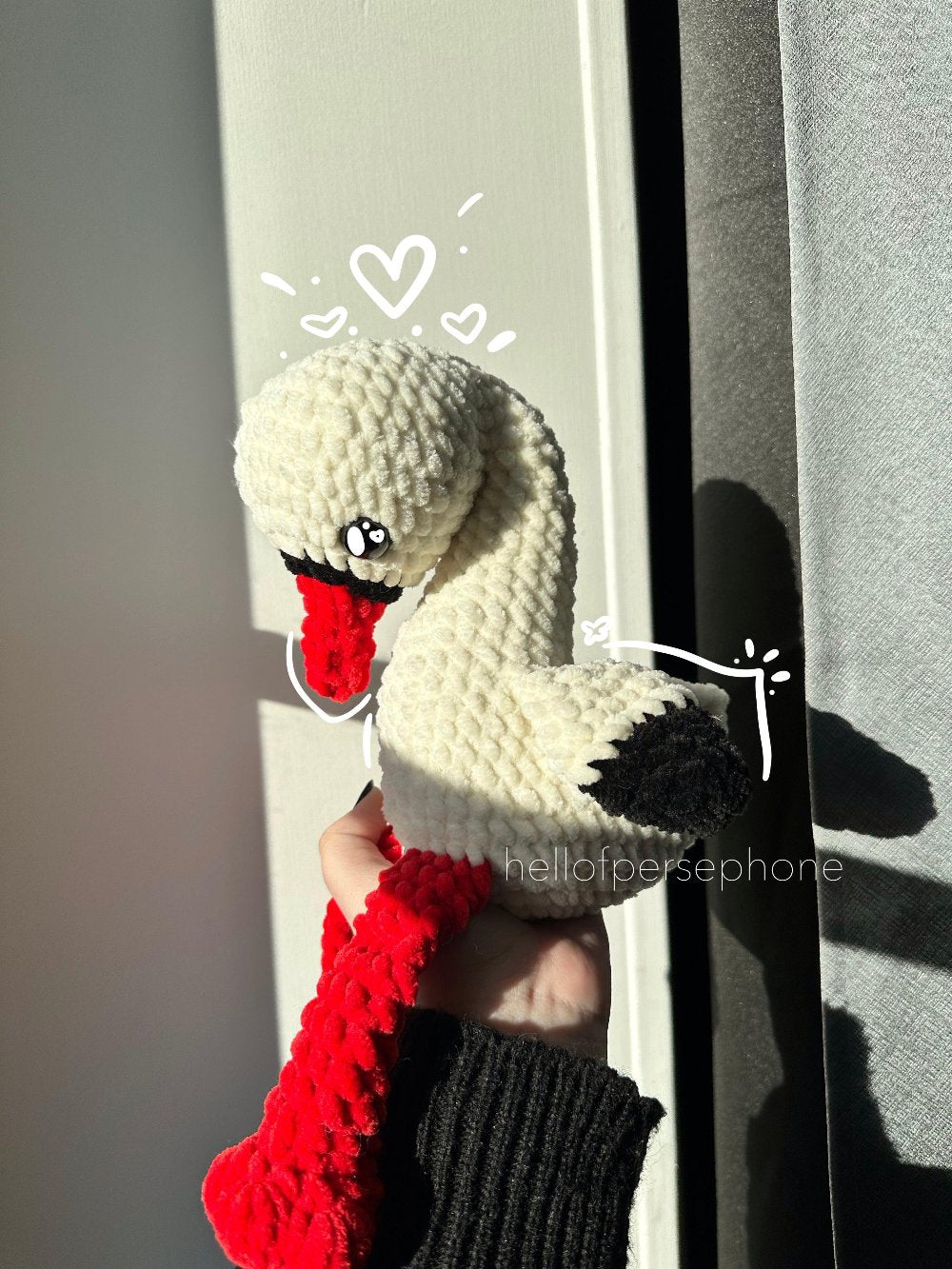peluche cigogne alsace au crochet fait main amigurumi cigogne crochet
