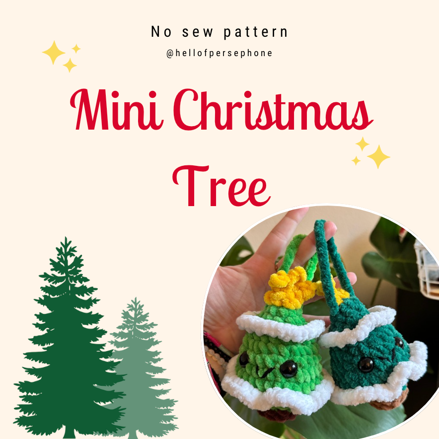 Patron sapin de Noël au crochet tuto facile pour débutant au crochet, no sew sans couture, patron simple et facile d'une suspension décorative de Noël, crochet facile