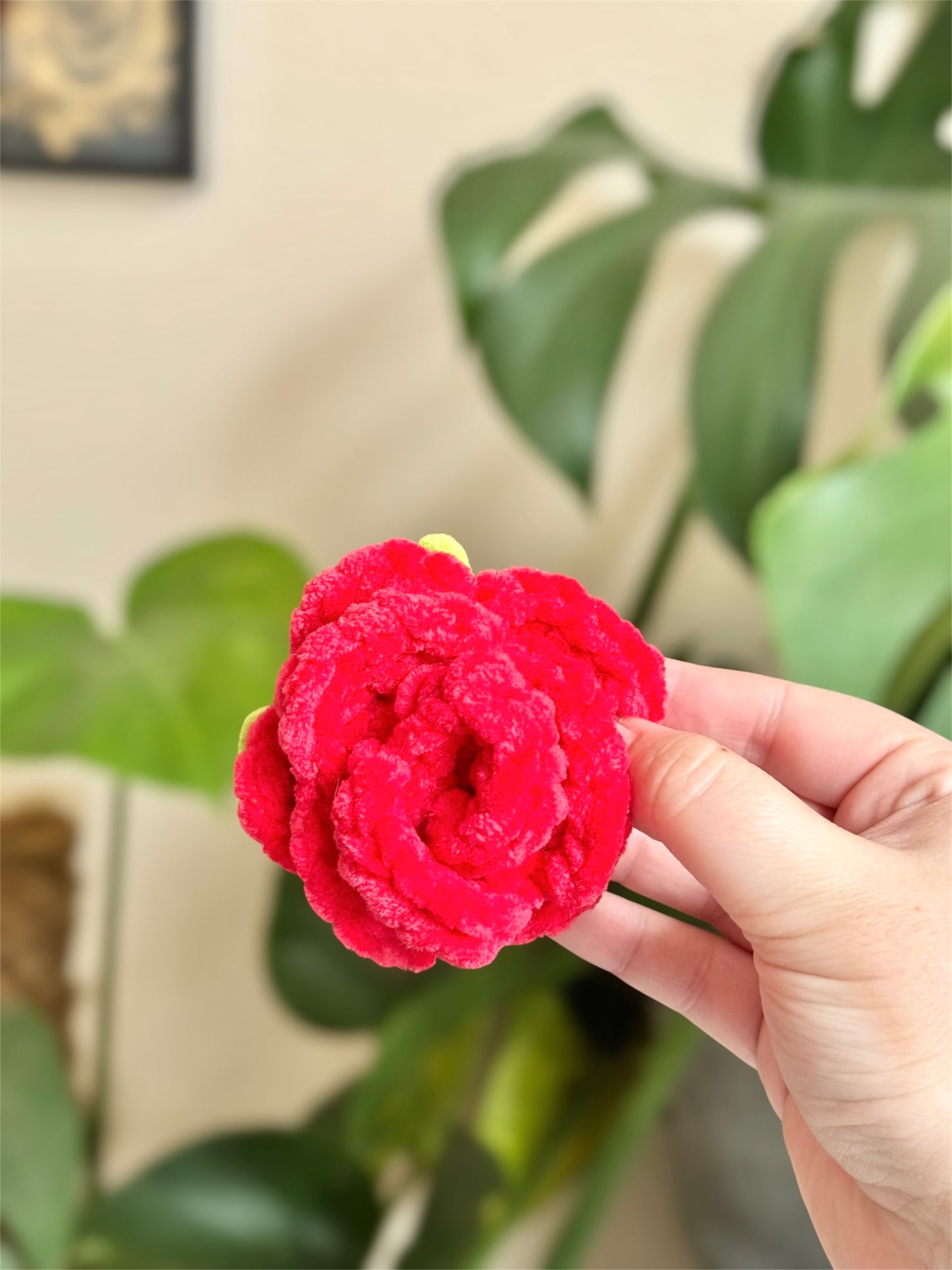 Rose en crochet - Barrette pince pour cheveux