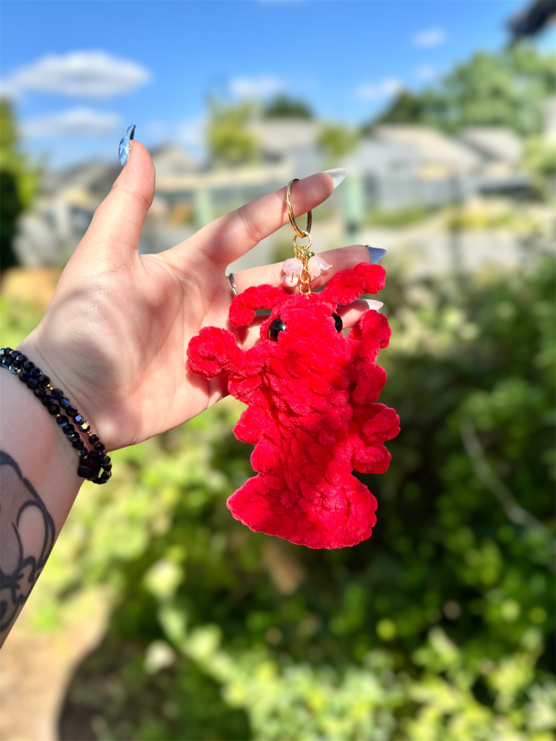 peluche homard crochet, porte‑clé homard crochet artisanal, amigurumi lobster keychain gift, peluche crochet homard fait main