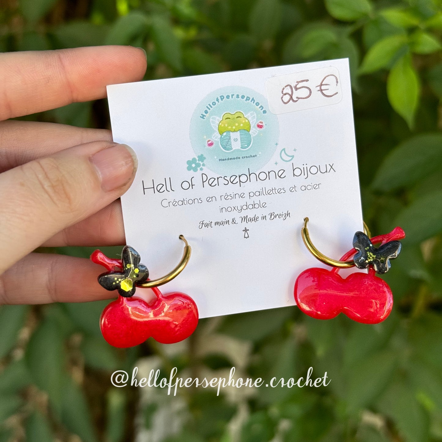 Creoles cerises interchangeables