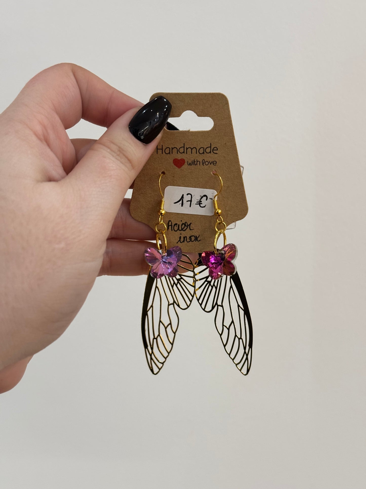Boucles d'oreilles acier inoxydable au crochet - (Modèle au choix)