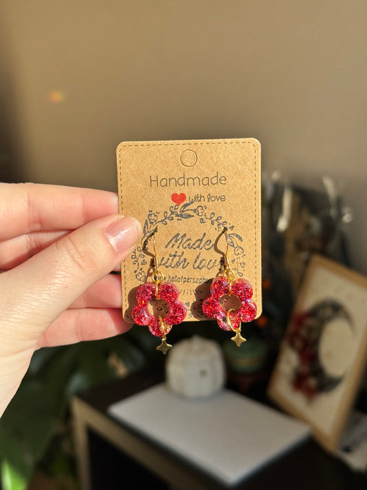 Boucles d’oreilles fleurs et rose des vents 💌