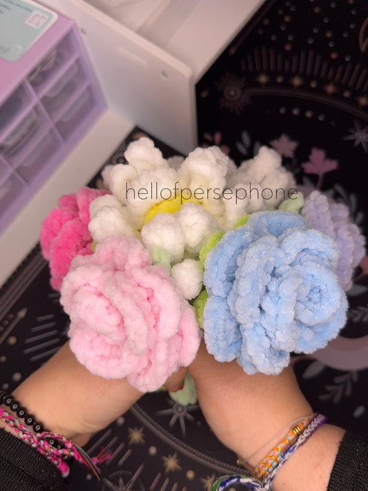 Bouquet de mariée fleurs éternelles au crochet