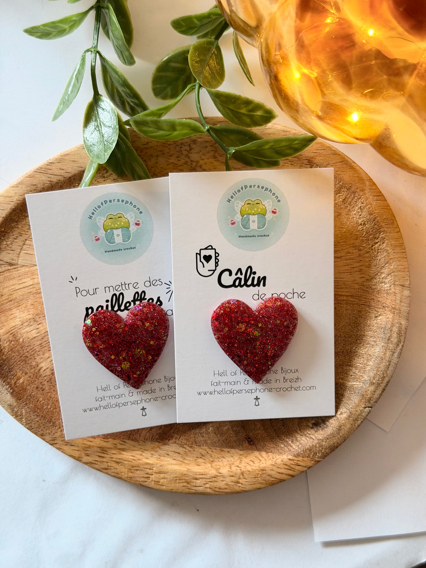Pin’s Cœur en Résine & Paillettes