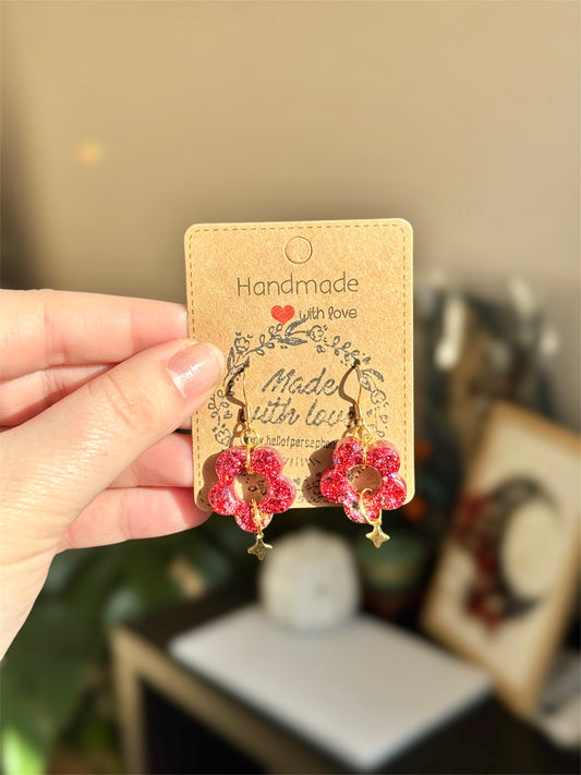 Boucles d’oreilles fleurs et rose des vents 💌