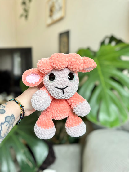 Peluche mouton au crochet - Doudou mouton Fait-main Blanc (yeux verts/orangés Peluche mouton au crochet - Doudou mouton Fait-main Blanc (yeux verts/orangés
