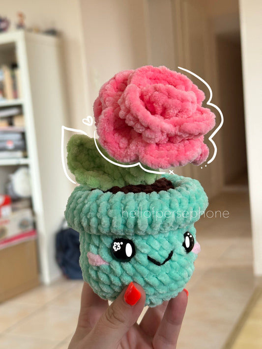 fleur au crochet plante crochet rose au crochet décoration au crochet fait main