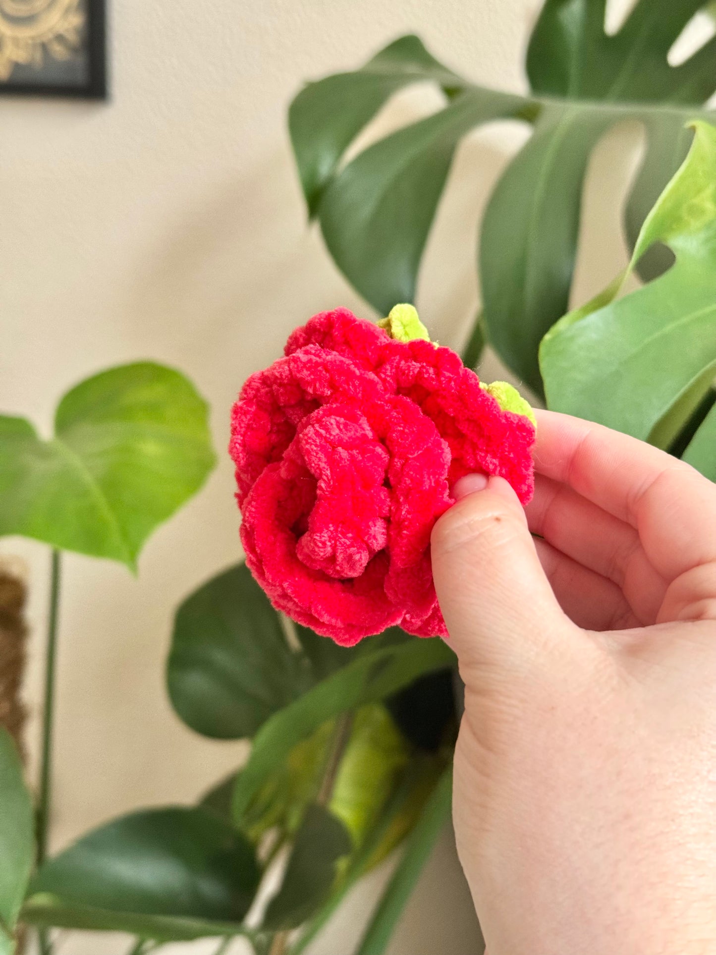 Rose en crochet - Barrette pince pour cheveux