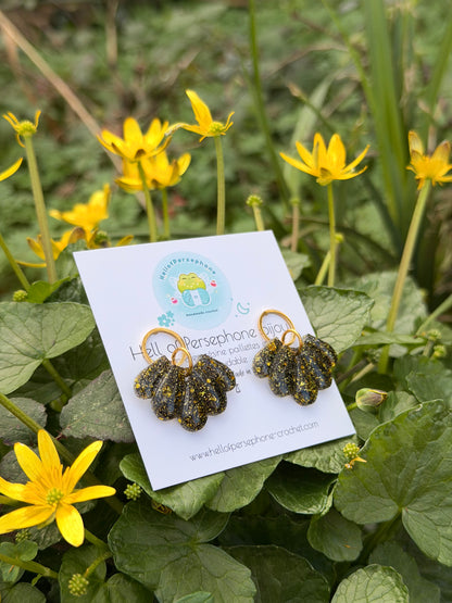 Boucles d'oreilles Fleurs - Lotus Noir