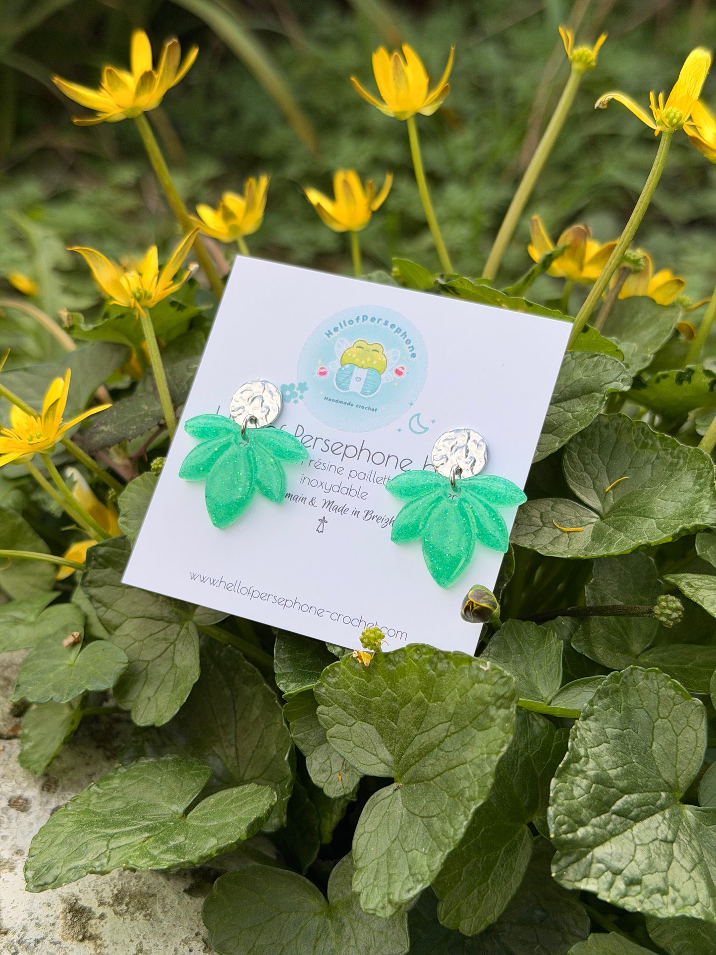 Boucles d'oreilles Fleurs - Iris Mojito