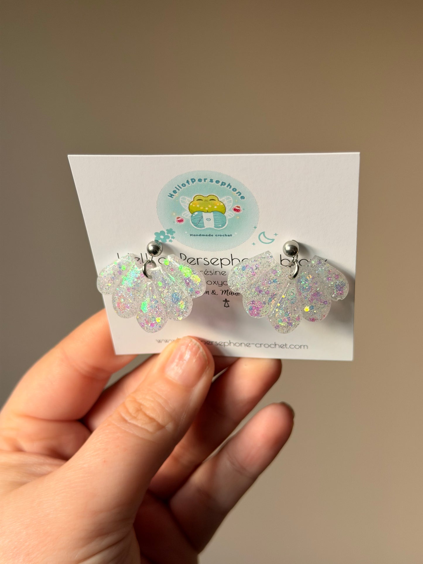 Boucles d'oreilles Lotus - Nacré