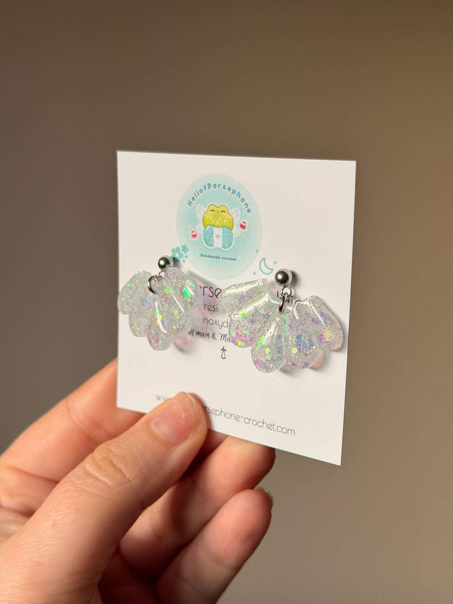 Boucles d'oreilles Lotus - Nacré