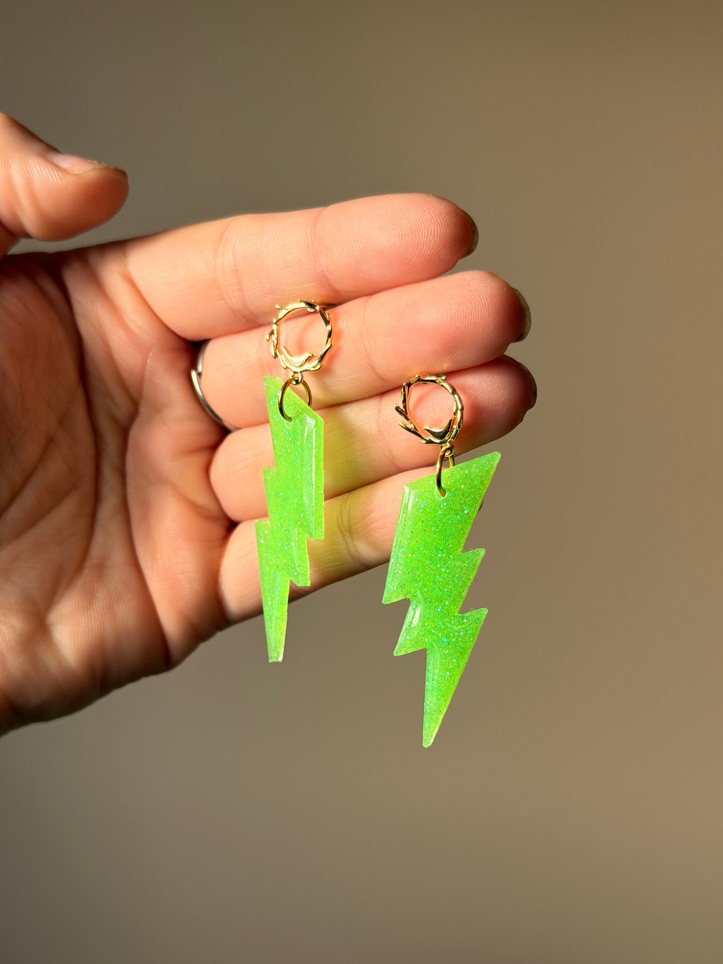 Boucles d'oreilles éclairs - Citron Vert