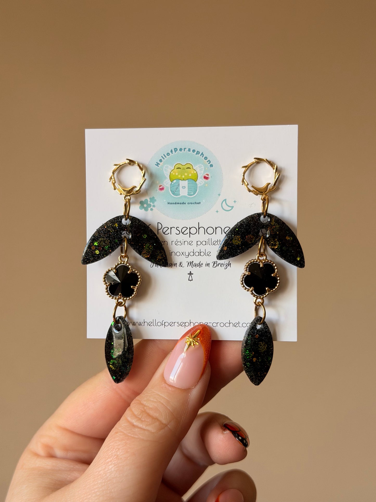 Boucles d'oreilles Feuilles - Dark Cosmos