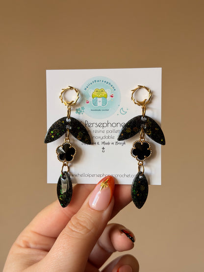 Boucles d'oreilles Feuilles - Dark Cosmos