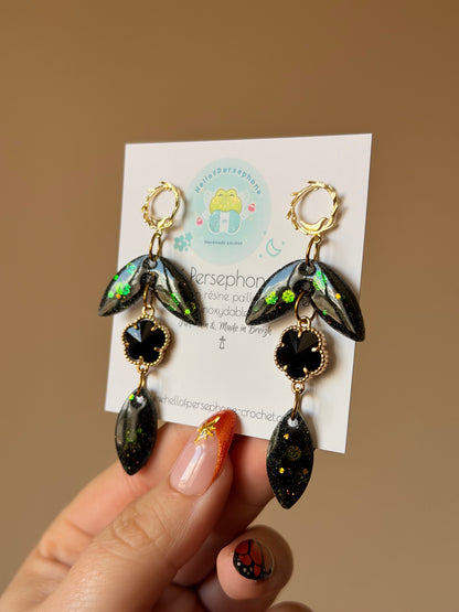 Boucles d'oreilles Feuilles - Dark Cosmos