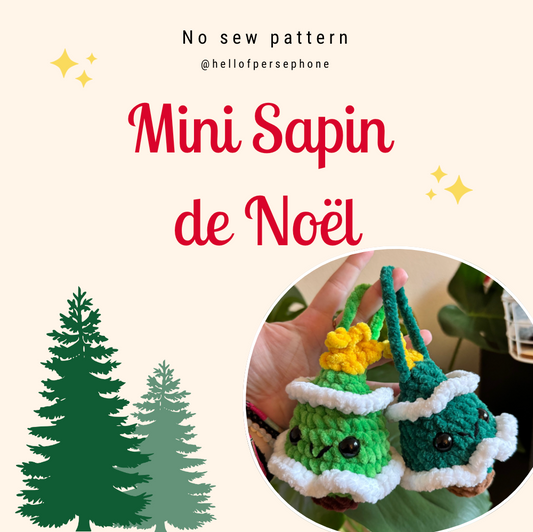 Patron sapin de Noël au crochet tuto facile pour débutant au crochet, no sew sans couture en Français patron simple et facile d'une suspension décorative de Noël, crochet facile