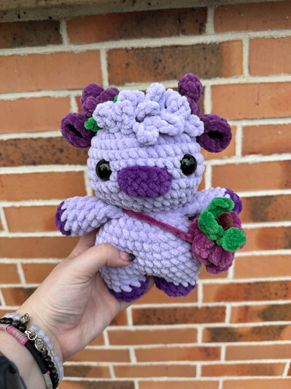 peluche crochet vache raisin fruit amigurumi vache crochet fait main