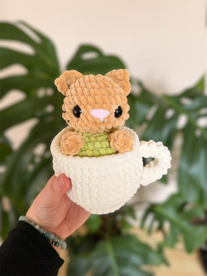 Peluche Chat-Ppuccino et Mat-Chat