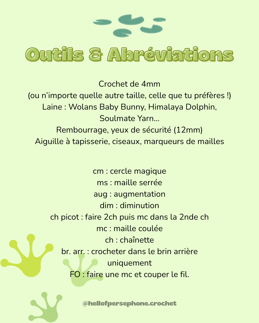 Patron Princesse grenouille