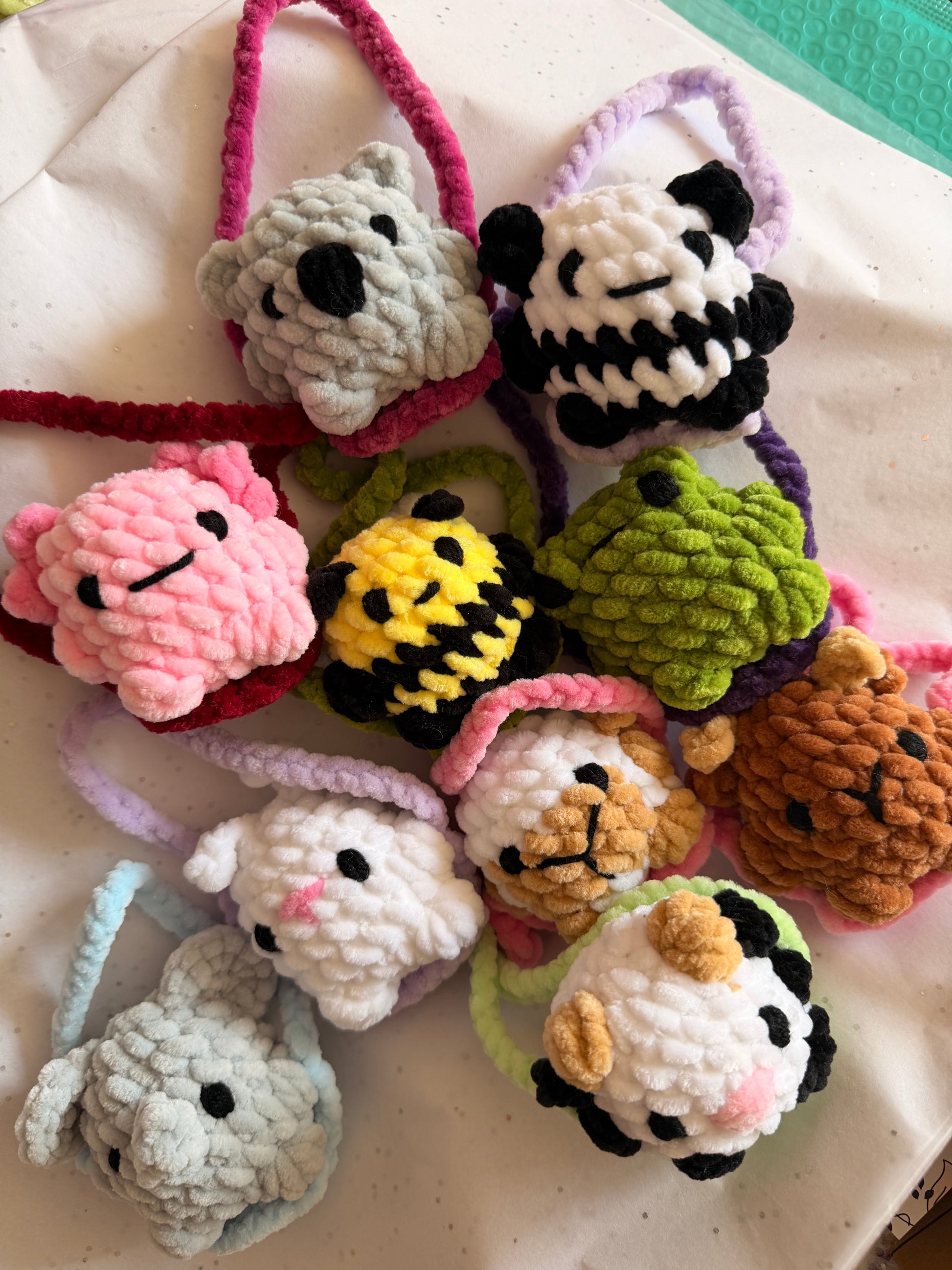 animaux suspendus en crochet pour décoration de rétroviseur de voiture, amigurumi car hanger