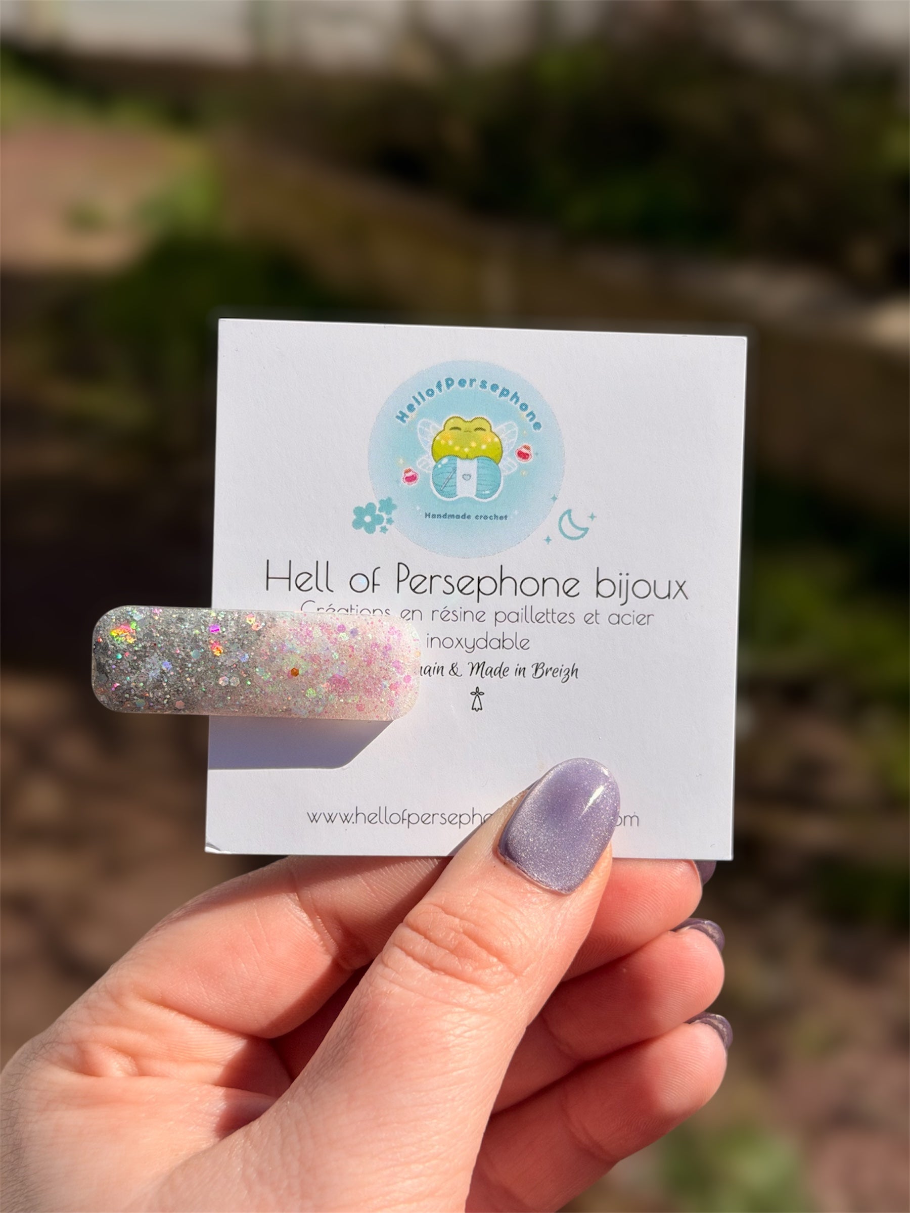 Barrette Résine à paillettes pour les cheveux, Idée cadeau petit budget, Pince crocodile pour Femme et Enfant, Accessoire de coiffure