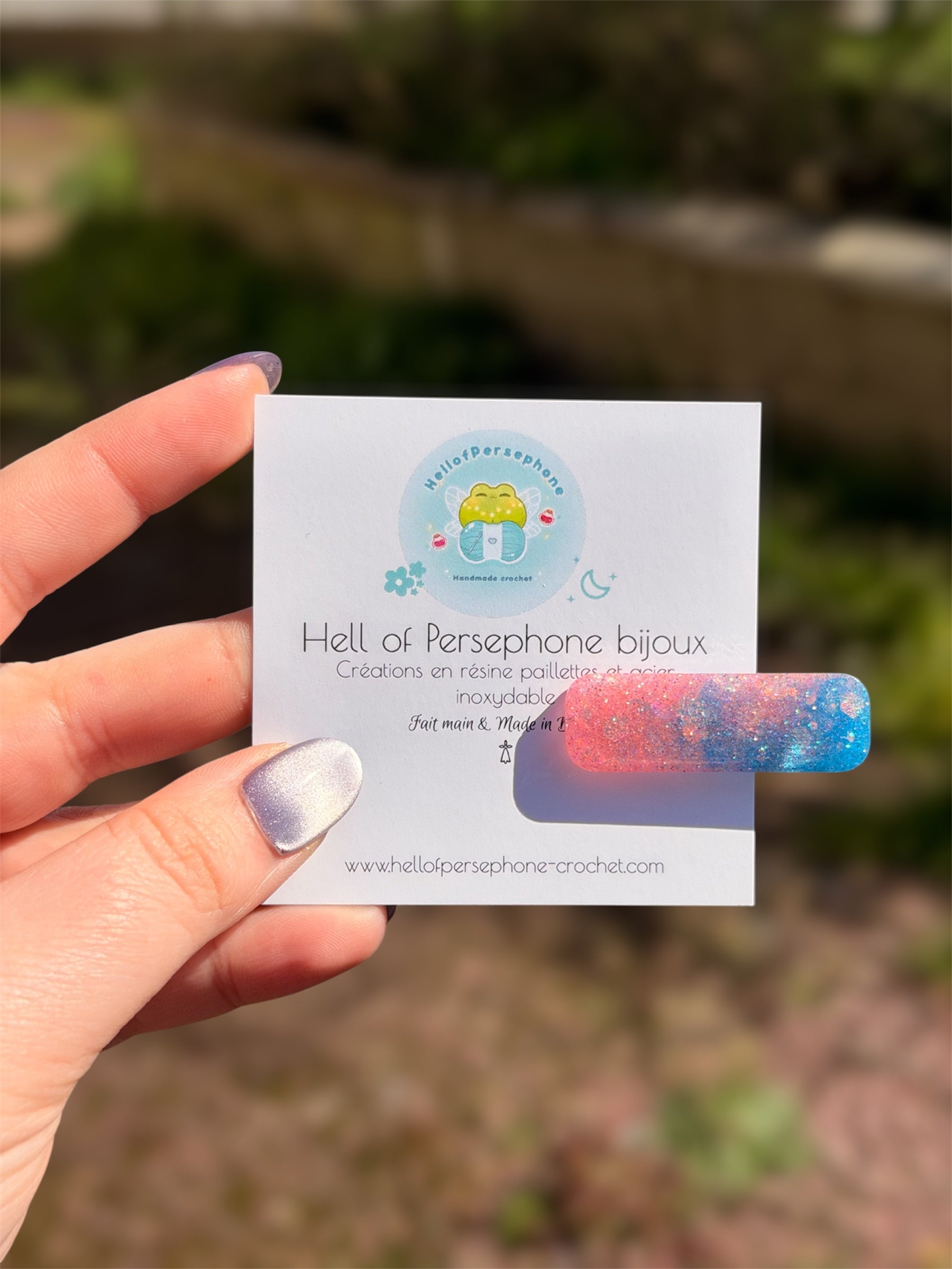 Barrette Résine à paillettes pour les cheveux, Idée cadeau petit budget, Pince crocodile pour Femme et Enfant, Accessoire de coiffure