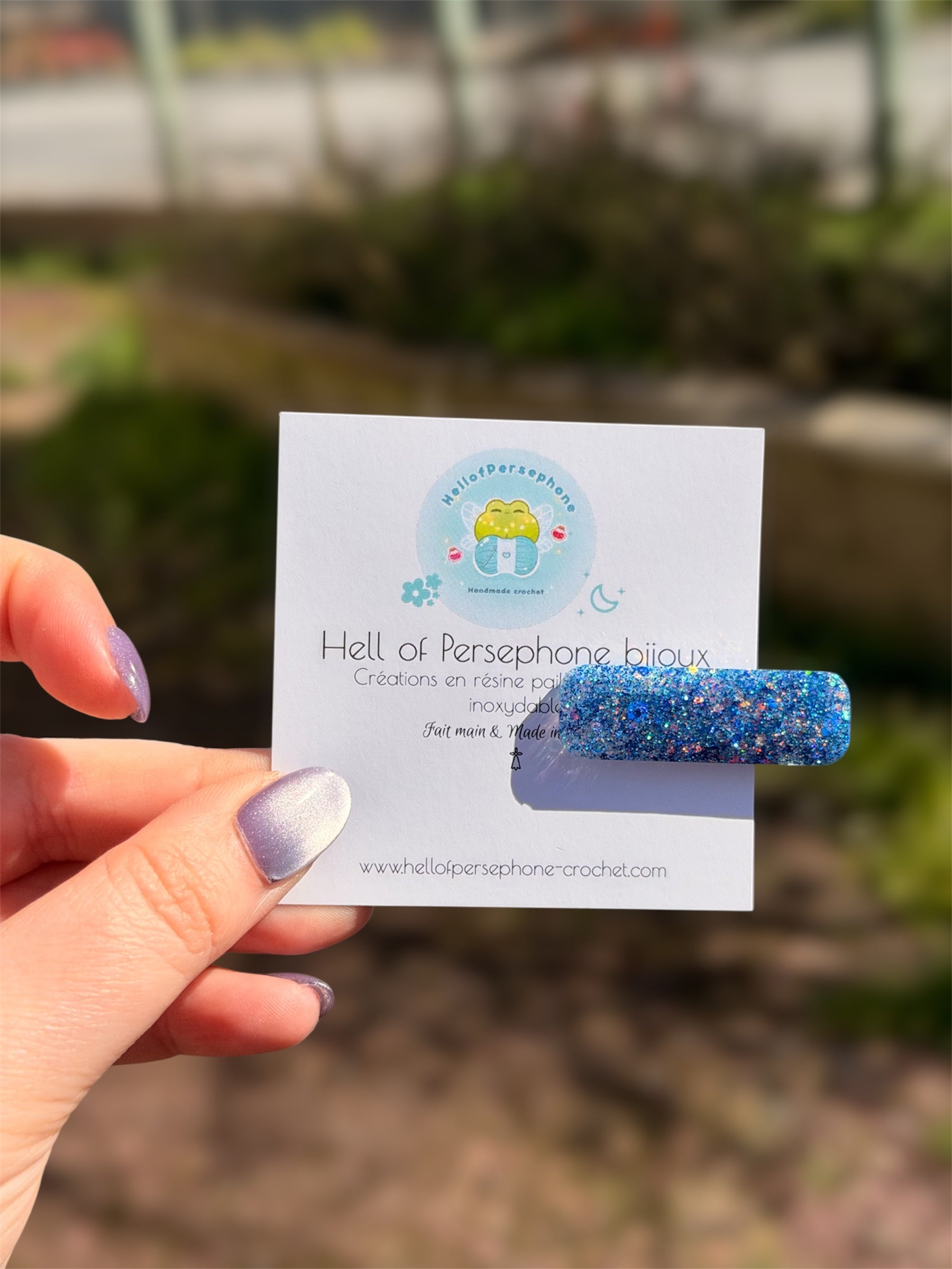 Barrette Résine à paillettes pour les cheveux, Idée cadeau petit budget, Pince crocodile pour Femme et Enfant, Accessoire de coiffure