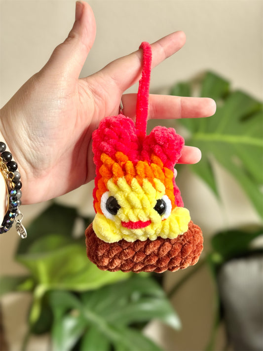 calcifer, peluche calcifer ghibli, owls moving castle, porte clés calcifer, studio ghibli, peluche anime miyazaki, calcifer figure, calcifer keychains