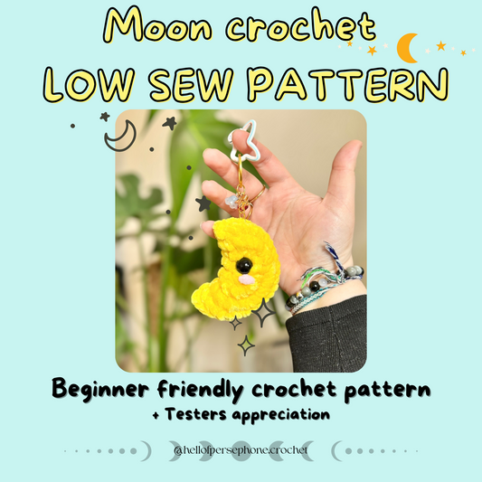 crochet pattern, moon crochet pattern, patron lune crochet, amigurumi pattern, patron crochet facile, crochet pattern beginner friendly, amigurumi lune, free crochet pattern, free amigurumi pattern, lune crochet, low sew no sew crochet pattern