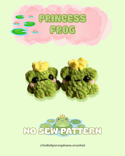 little frog crochet pattern, beginner friendly, easy and no sew