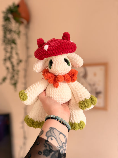 peluche dragon champignon cottagecore amigurumi