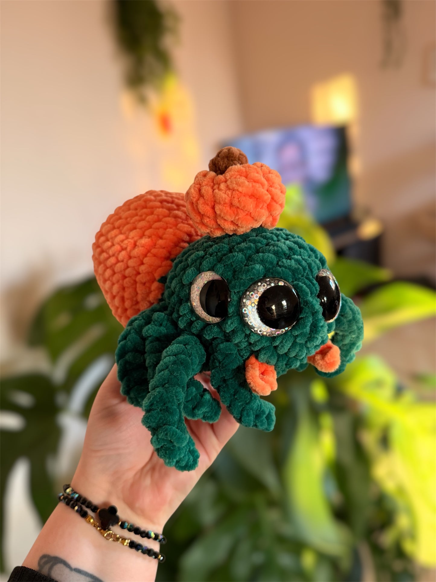peluche araignee citrouille au crochet