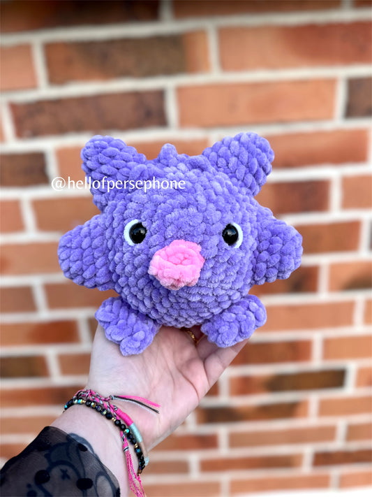 peluche crochet pokemon ectoplasma gengar amigurumi, peluche pokemon fait main en France