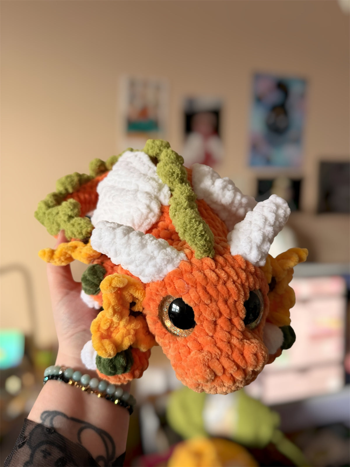 peluche dragon en crochet fait main