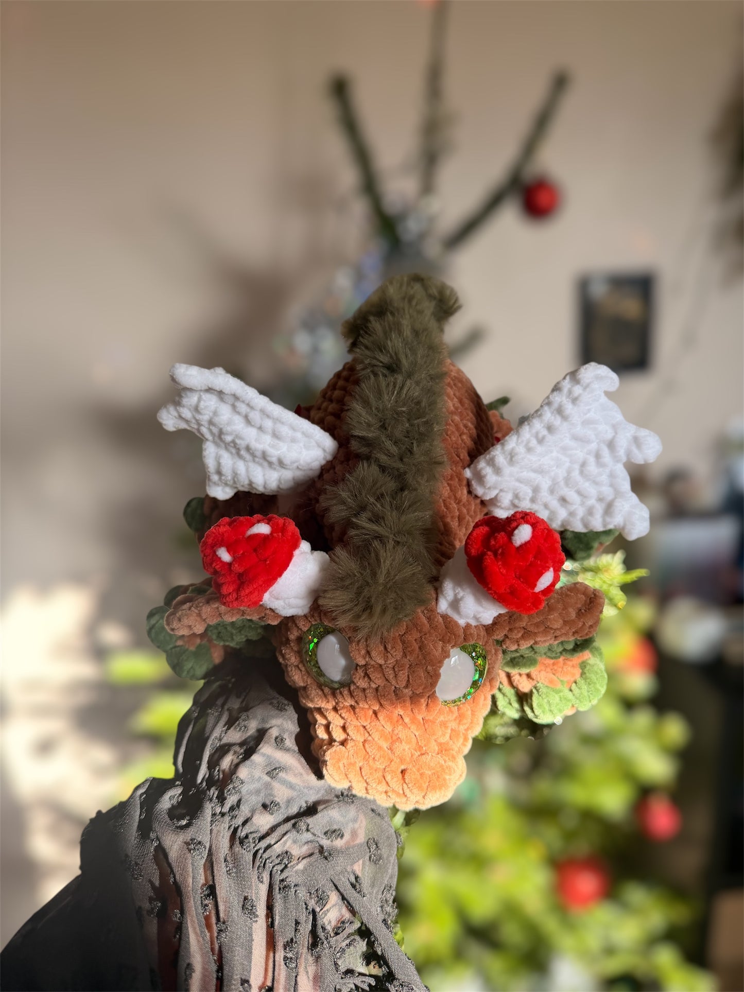 peluche dragon kawaii en crochet laine chenille