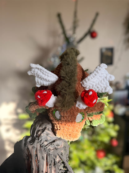 peluche dragon kawaii en crochet laine chenille