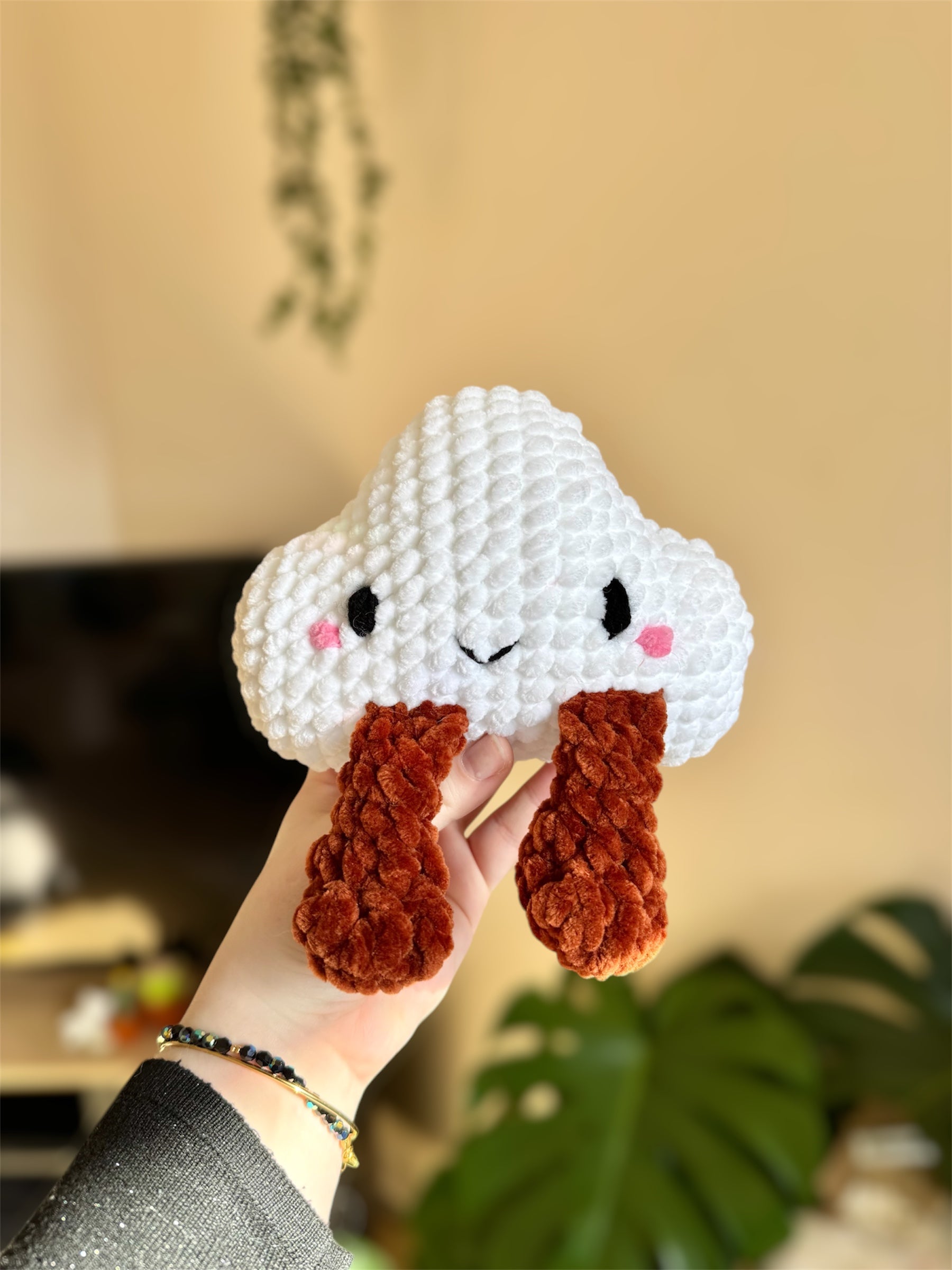peluche nuage crochet façon peluche jellycat, crochet fait main en France