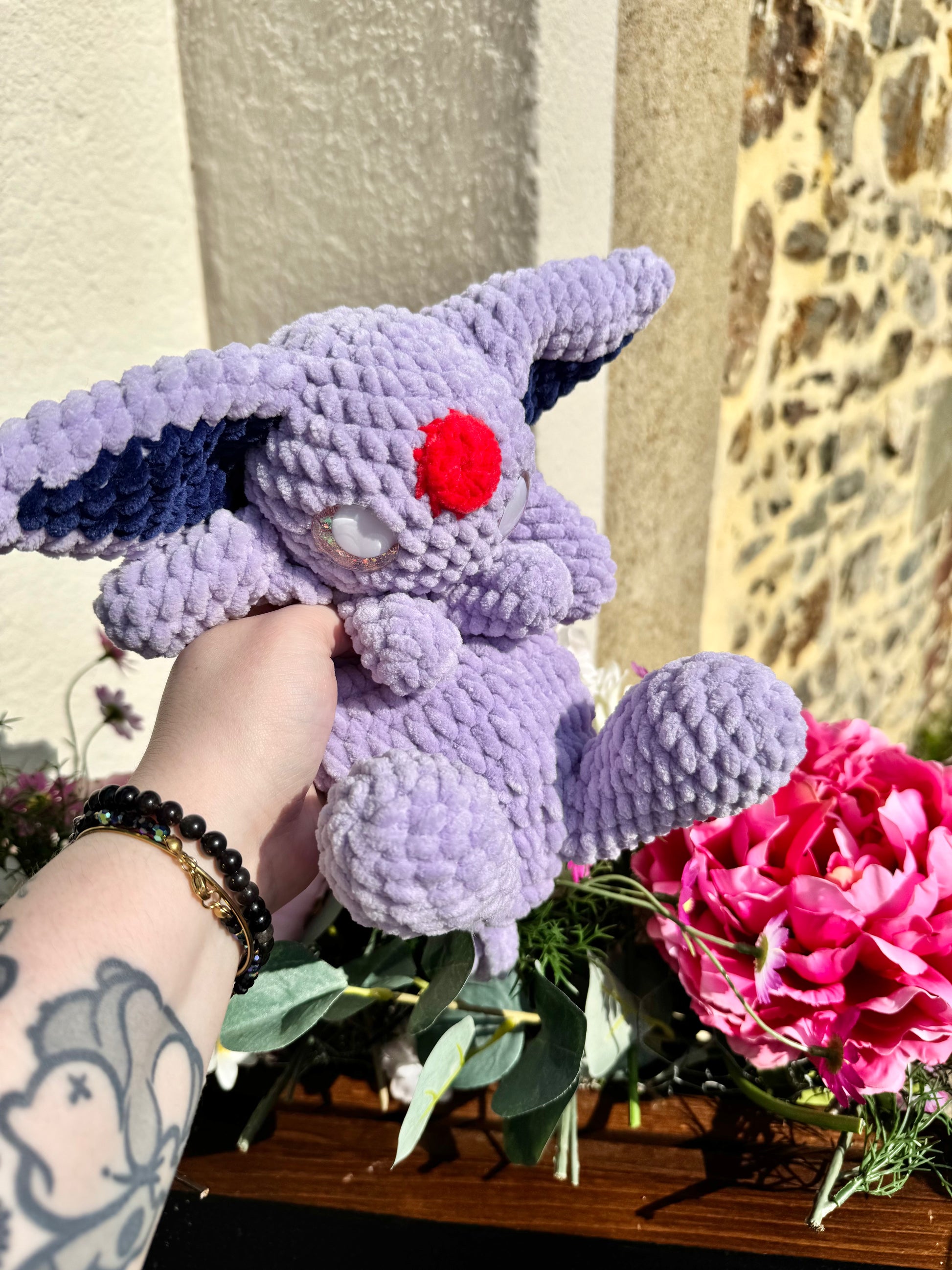 peluche crochet, peluche pokemon crochet, peluche evoli crochet, peluche mentali crochet, espeon pokemon crochet plushie, peluche pokemon evoli mentali