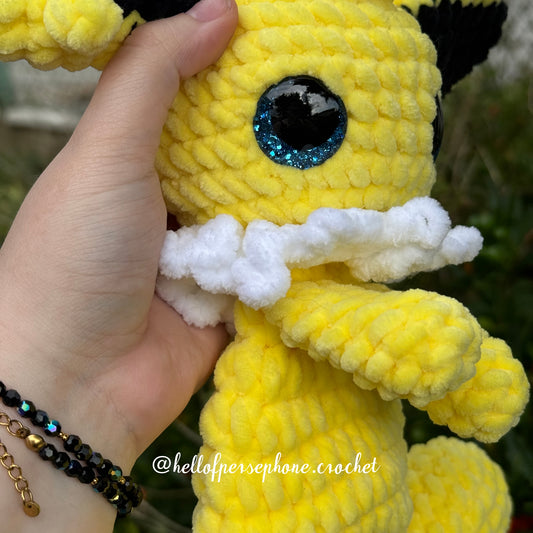 Peluche au crochet Pokemon Voltali/Jolteon au crochet, amigurumi pokemon Voltali/Jolteon, peluche crochet pokemon
