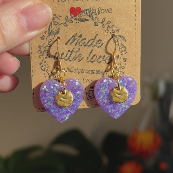 boucles d'oreilles pendantes coeurs pampilles acier inoxydable or, cadeau pour femme saint valentin ou anniversaire, idéales pour oreilles sensibles, acier chirurgical hypoallergénique